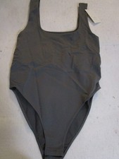 A New Day Dark Gray Bodysuit Women's Size S Small NWT