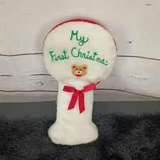 My First Christmas Plush Rattle By Eden Toys Vintage Red White Infant Keepsake