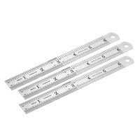 "3X Stahl Lineal Gerade Kante Metall Messwerkzeug 6\" Zentimeter Lineal Messlineal"