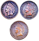(3) Indian Head Pennies: 1897; 1898 & 1899..... Nice Detailed Coins. 5-8-3