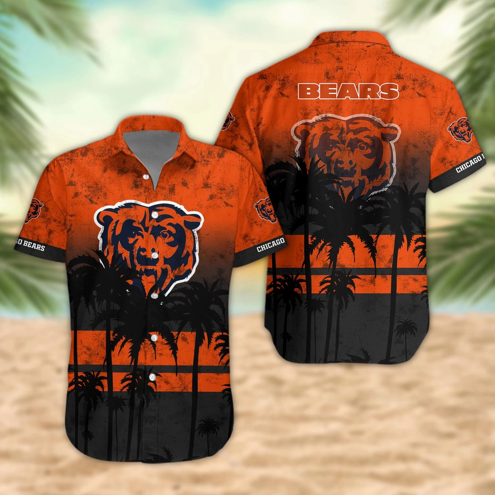 Chicago Bears Desert Sunset Hawaiian, Gift For Friends, Gift For Fans