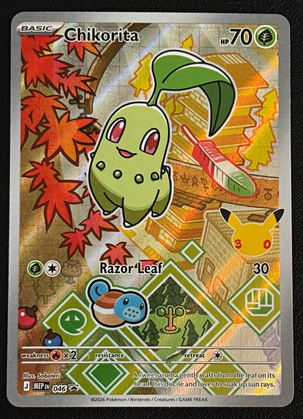 Nintendo 2026 Pokemon TCG Chikorita 046 Promo Holo English Near Mint