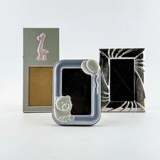 Set of 3 Vintage Mini Picture Frames Nursery Baby Decor Metal & Resin