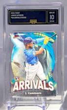 2024 Topps Finest Arrivals Junior Caminero Rookie RC #A-8 GMA Gem Mint 10 Rays