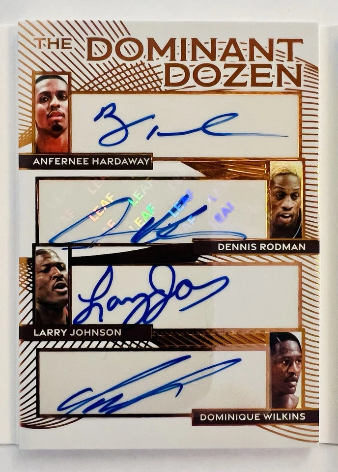 2025 Leaf History Book Dominant Dozen Auto /15 Yao Shaq Ewing Iverson Kidd + SSP - Image 3 of 4