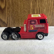Tonka Fire Dept #5 Red Semi Tractor Truck 4.75"