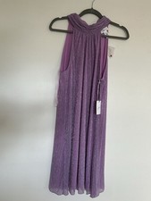 JAPNA Sleeveless Button Halter Top Dress Lined Lavender Shimmer Size XL
