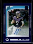 2024 Panini Clearly Donruss JJ McCarthy Rated Rookie Auto Blue #/49 Vikings