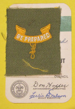 1955 Larry Kolarsed Boy Scouts of America Second Class Rank Patch & Award Card