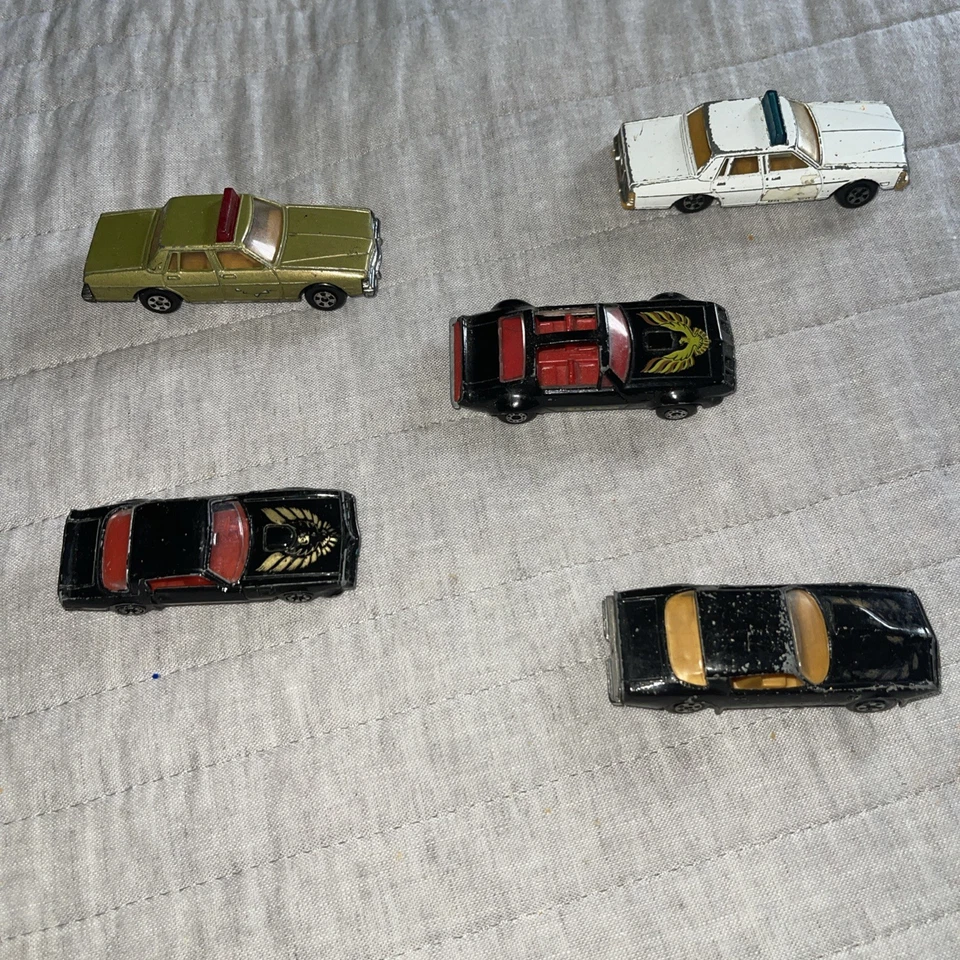 Smokey And The Bandit 5 Car Lot Firebird Police Cars 1/64 Scale Used Lesney Ertl - Image 2 of 4