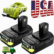Charger/ Battery 3600mAh For Ryobi 18V For One+ For Plus P108 Lithium RB18L50