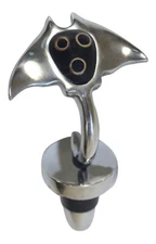 Manta Ray Wine Topper with Bamboo and Recycled Aluminum