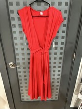 NWT Old Navy Orange Red Wrap Midi Dress - Size XS