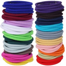 80PCS Hair Elastics 6MM Colorful Ponytail Holders for Thick Curly Hair