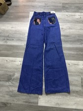 Pretty True Vintage 1970s Woman  s Leather Patchwork Work Bell Bottoms 11/12