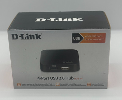 D-Link DUB-H4 4 Port USB 2.0 Hub High Speed Bus Powered Boxed