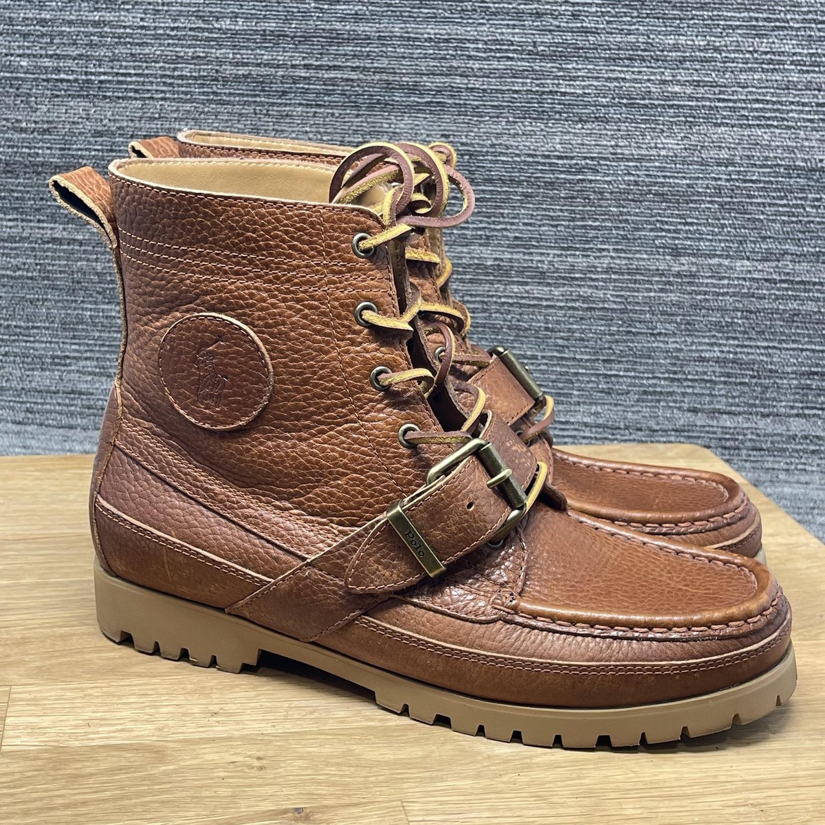 D*e様 鬼フェード‼️90s Polo Ralph Lauren ラムレザージ Polo Ralph Lauren Ranger Boots Men 8.5 Brown Leather Polo Country