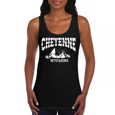 Cheyenne Arch Wyoming Women's Tank Top Vintage Wild West Cowboy Country