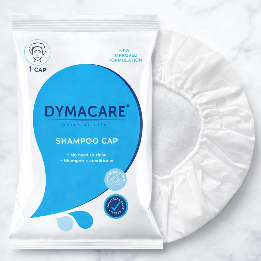 DYMACARE Rinse Free Shampoo Cap mit Conditioner mikrowellengeeignet 3er Pack Kapseln
