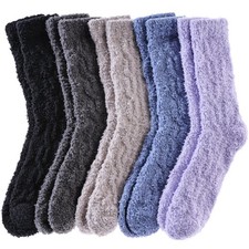 Womens Fuzzy Socks Cozy Fluffy Slipper Soft Winter Warm Home Sleeping Christmas