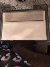 6x 5 Gray Plastic Holder With 50 Shheets Of Paper For Notes