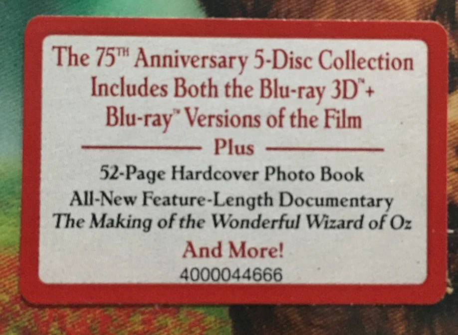 The Wizard of Oz 3D & 2D [1939](Blu-ray/DVD, 2013,5-Disc) Lenticular Slip & Book - Image 3 of 4