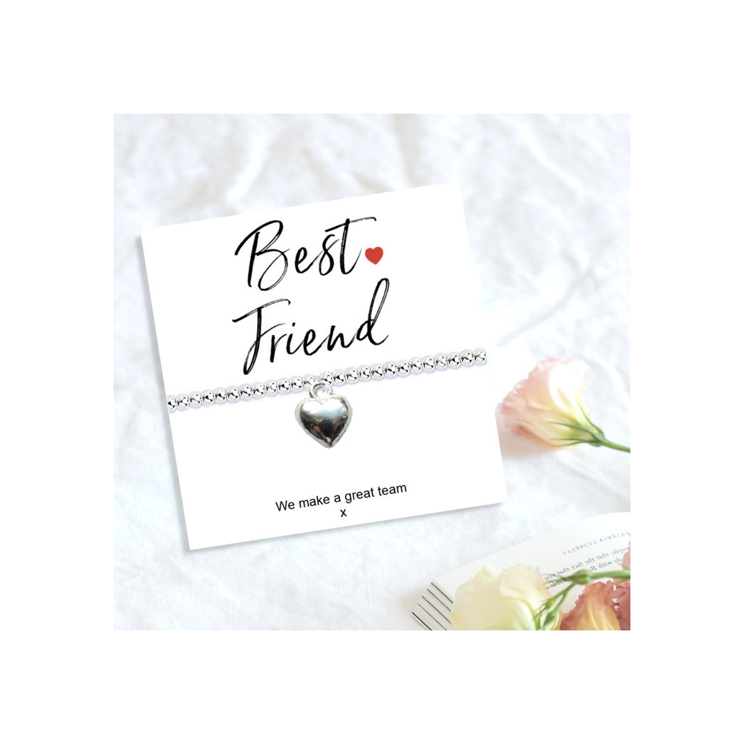 Best Friend Stretch Beaded Bracelet & Message Card