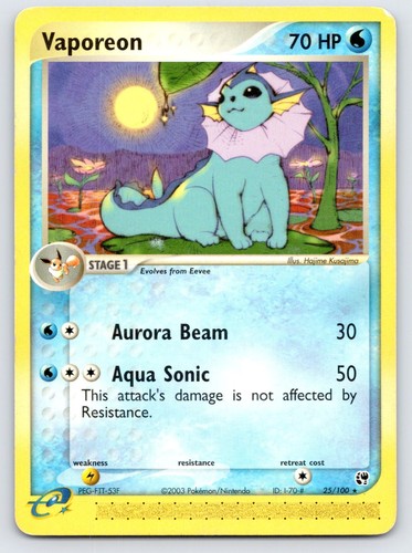 Vaporeon 25/100 Rare Sandstorm Pokemon Moderately Played