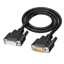 RS232 Serial Extension Cable 26AWG 10FT DB15 Male to Female 2 Row 15-Pin Gold