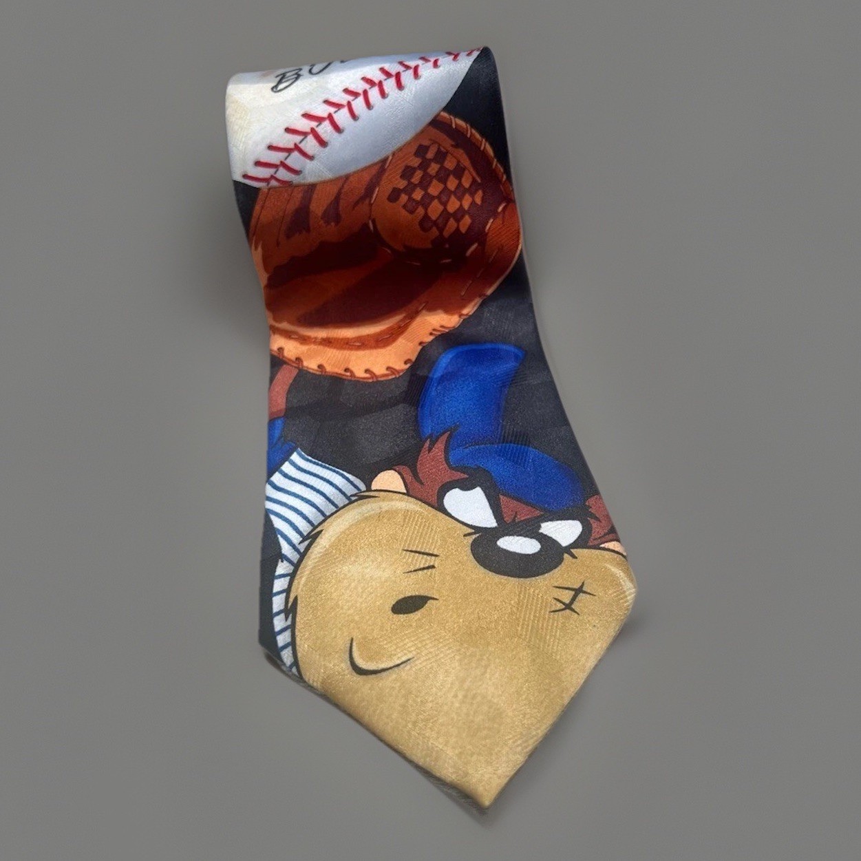 Looney Tunes Taz Warner Bros. Tie Men’s Bolero Vintage Baseball 90s Cartoon EUC