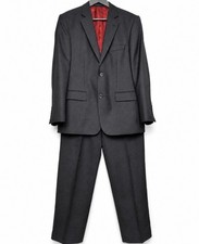 Alfred Brown Suit 2 Piece Mens M Grey Worsted Wool Coes Classic Party Formal