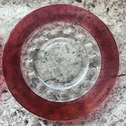 Vtg Tiffin Franciscan Kings Crown Thumbprint 8 1/4" 4 - Plates & 4 Goblets - Picture 4 of 9