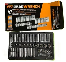 GEARWRENCH 80314D 47Pc. 1/4" Drive 6 Pt. Socket Set, Standard & Deep, SAE/Metric