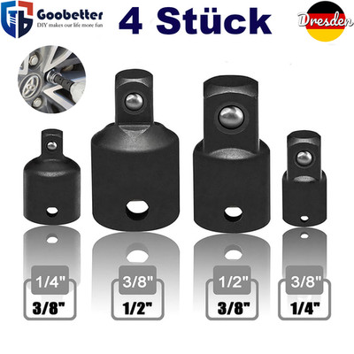 4 Stück Kfz Stecknuss Adapter Schlagschrauber Nuss Nüsse Set 1/4'' 3/8'' 1/2''
