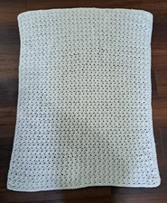 Handmade Crochet Off-white Baby Blanket Throw