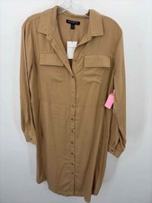 Pre-Owned Banana Republic Tan Size 8 Knee Length Long Sleeve Dress