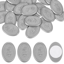 25 Pcs Wax Seal Stickers, Self Adhesive Rose Envelope Seal Stickers, Silver