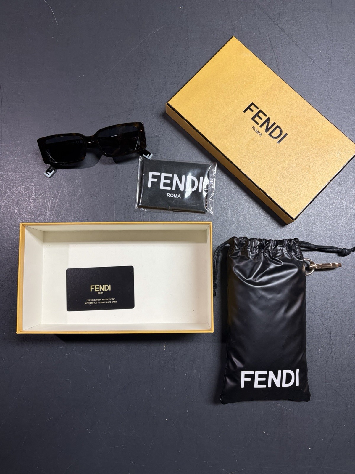 Fendi Women's Way Rectangular Tortoiseshell Sungl… - image 7
