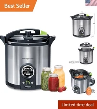 Elegant 17-Quart Stainless Steel Digital Canner - Automatic with Recipe Guide