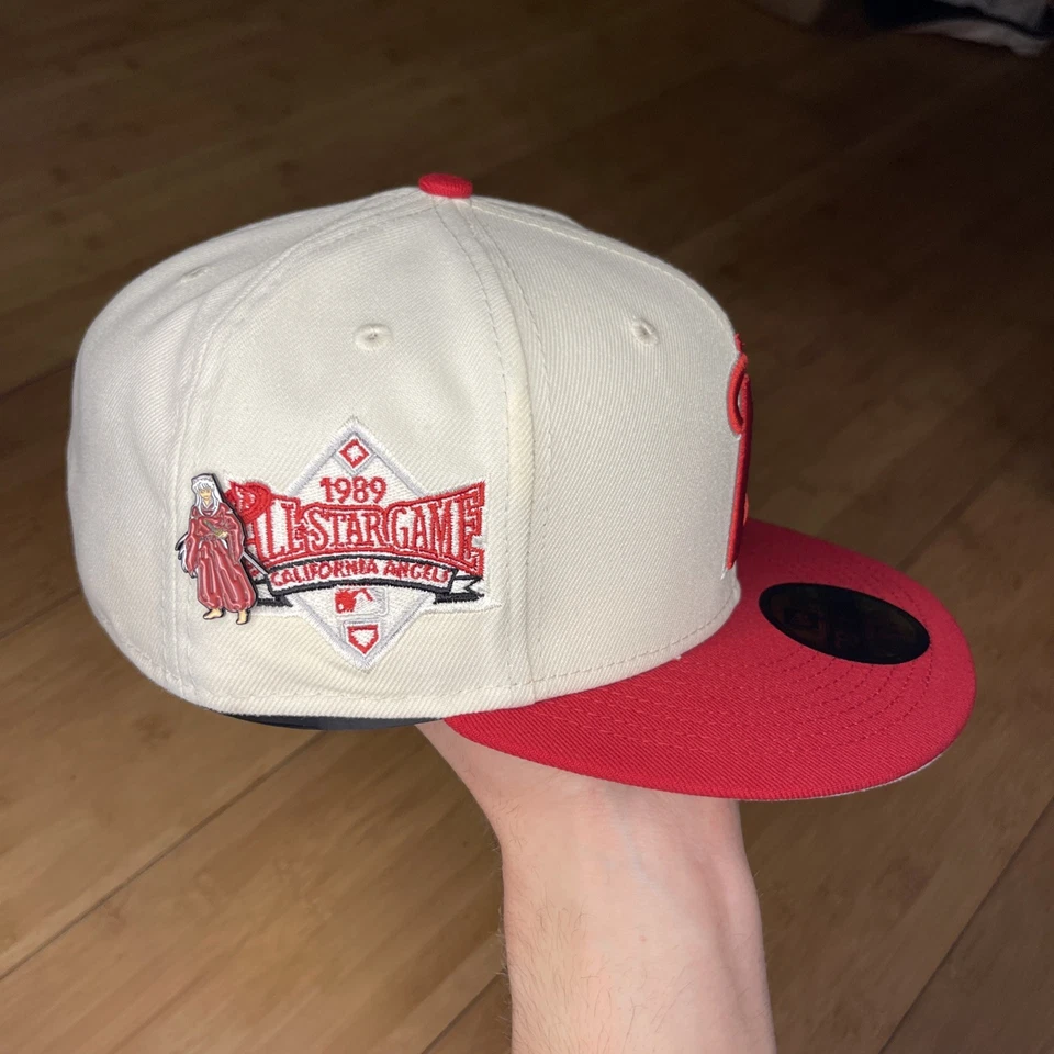 New Era 59FIFTY California Angels LA 1989 ASG W/ Pin White Red 7 3/4 Hat Rare - Image 2 of 4
