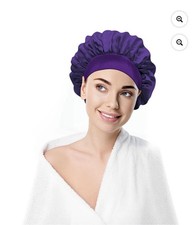 Vividreamore Hair Sleeping Caps For Women Satin Bonnet For Sleeping Silk PURPLE