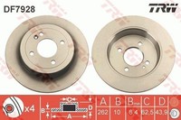 2 X Bremsscheibe TRW DF7928 FüR KIA Stonic Rio III Rio IV