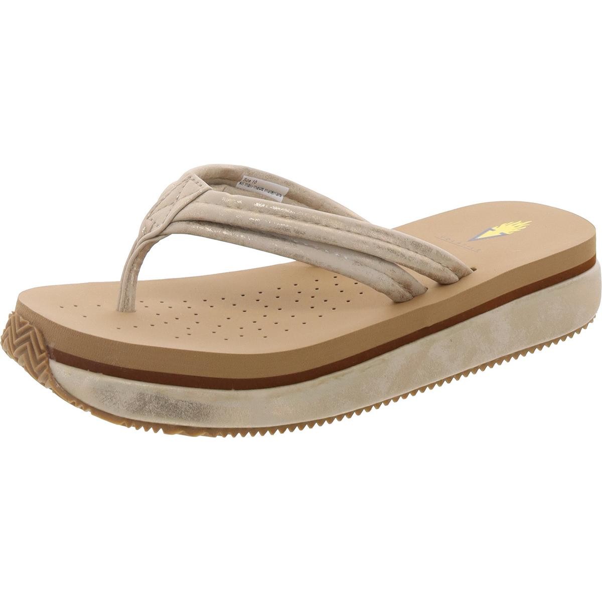 Летучие женские босоножки-горки бежевого цвета с металлическим узором 10 Medium (B,M) BHFO 1897