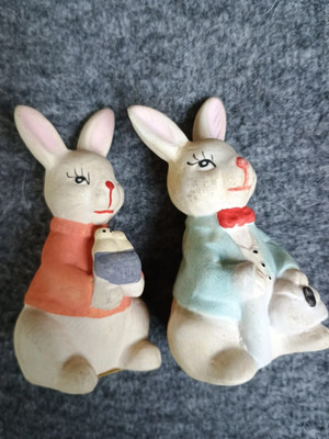 Vintage Defunct Fay's Drug Store Buffalo New York Bunny Pair
