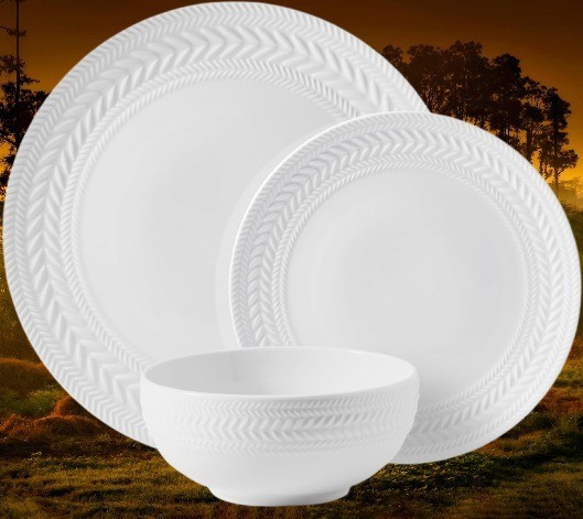 Embossed White Porcelain Service/8