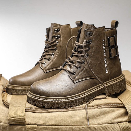 Mens High Top Shoes Winter Ankle Boots Thick Bottom Round Toe Work Shoes All Mat