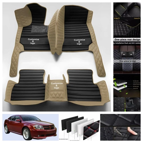 For Dodge Avenger 2007-2014 Car Floor Mats PU Leather Auto Liners Waterproof - Imagen 8 de 39