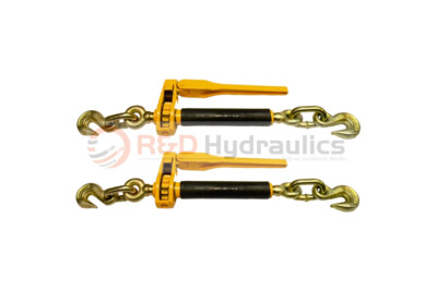 Load Binder | Ratchet | Folding Handle | Tow Chain | 3/8'' - 1/2'' | 2 Pack 