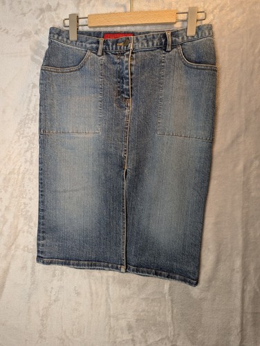 fcuk jeans denim skirt Size 12-knee length with stretch & pockets - blue wash