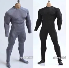 1/12 Jumpsuit Black Tight Stretch Bodysuit Leotard For 6" PH TBL Figure Body